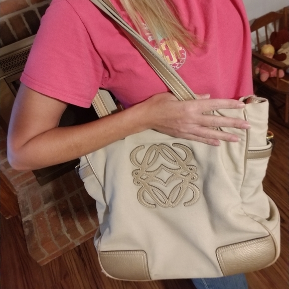 COPY - Loewe Large Canvas & Leather Tote "Authentic" - Picture 1 of 11